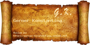 Gerner Konstantina névjegykártya